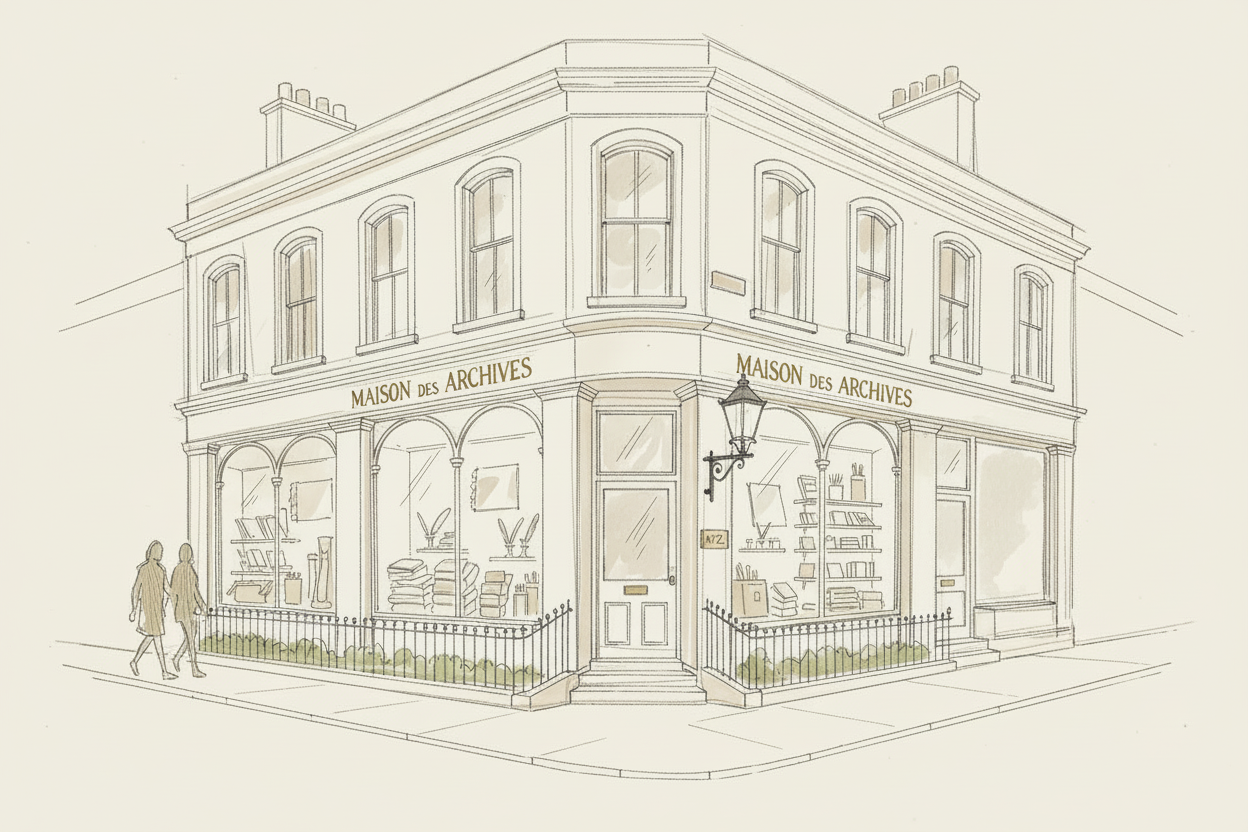 make it that we see the store located in the corner of the street a bit further